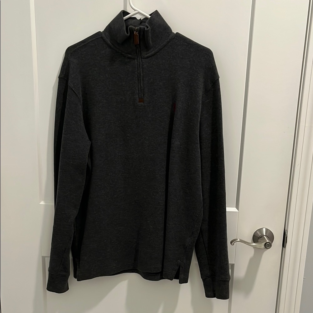 Polo by Ralph Lauren Dark Charcoal Gray Zip Up Sweater